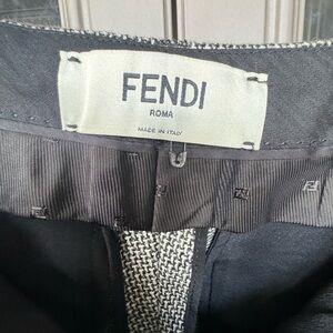 Fendi mixed fabric pants with original hanger